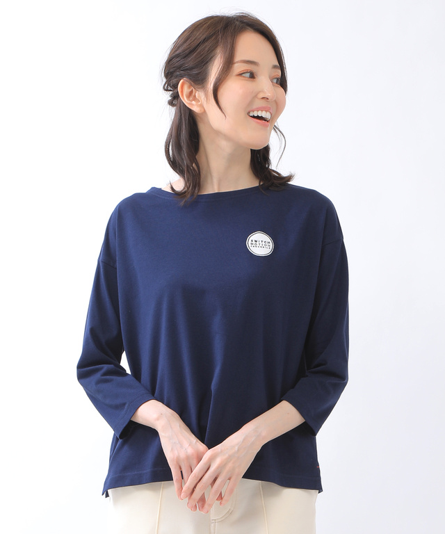 ワッペン ドロップショルダー Tシャツ【吸汗速乾】