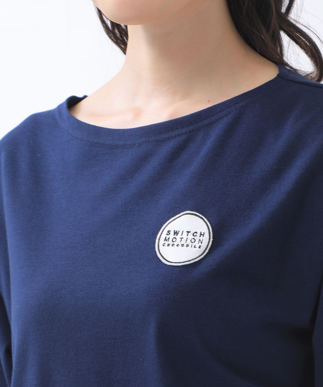 ワッペン ドロップショルダー Tシャツ【吸汗速乾】