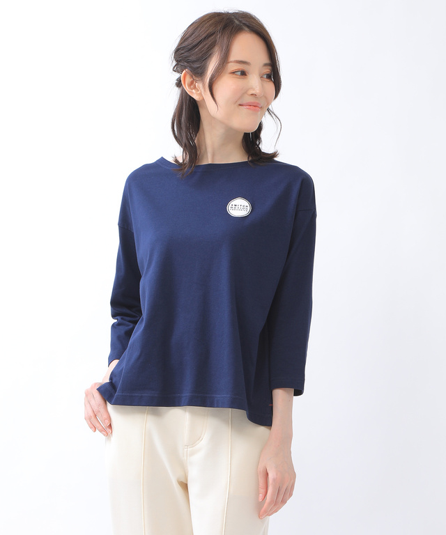 ワッペン ドロップショルダー Tシャツ【吸汗速乾】