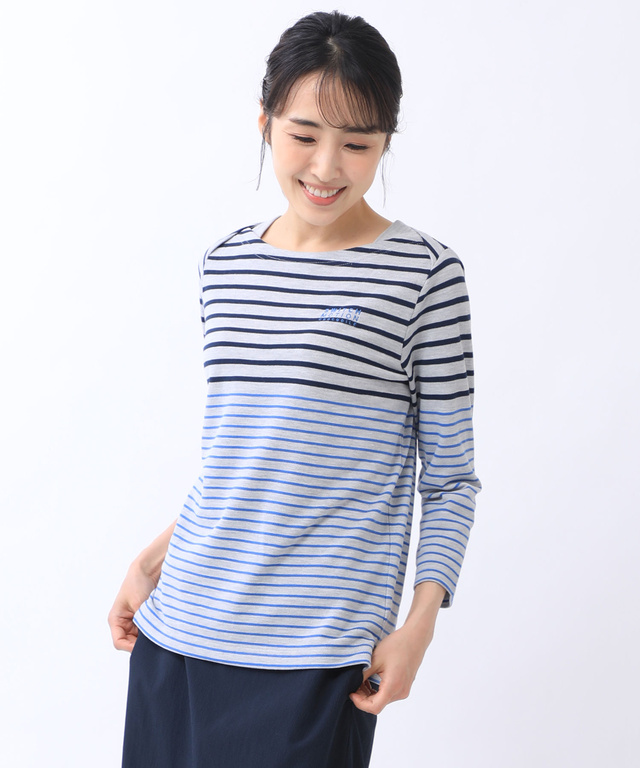 鹿の子 ボーダー Tシャツ【UV加工】