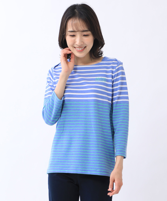 鹿の子 ボーダー Tシャツ【UV加工】