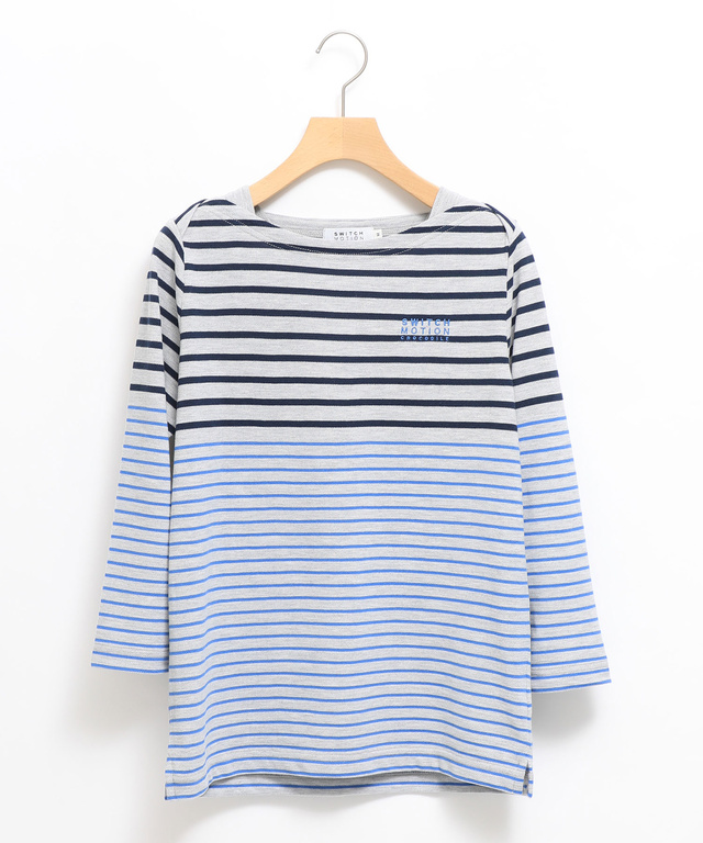 鹿の子 ボーダー Tシャツ【UV加工】