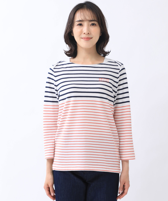 鹿の子 ボーダー Tシャツ【UV加工】