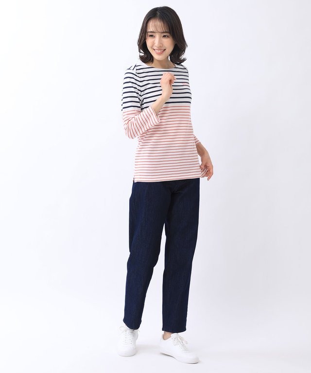 鹿の子 ボーダー Tシャツ【UV加工】
