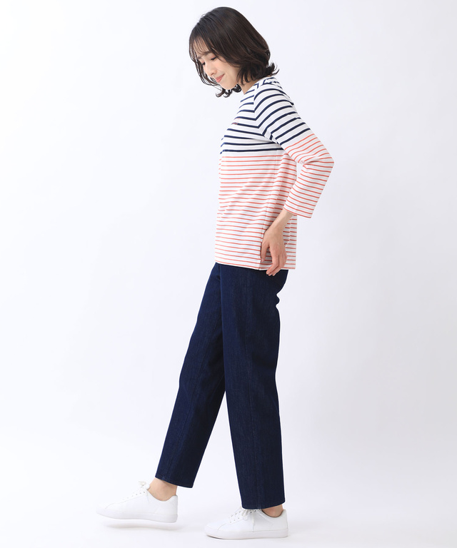 鹿の子 ボーダー Tシャツ【UV加工】