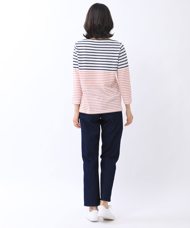 鹿の子 ボーダー Tシャツ【UV加工】