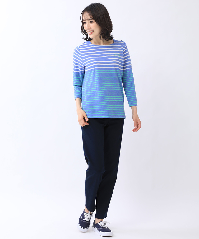 鹿の子 ボーダー Tシャツ【UV加工】