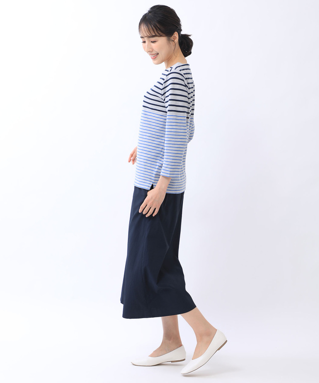鹿の子 ボーダー Tシャツ【UV加工】
