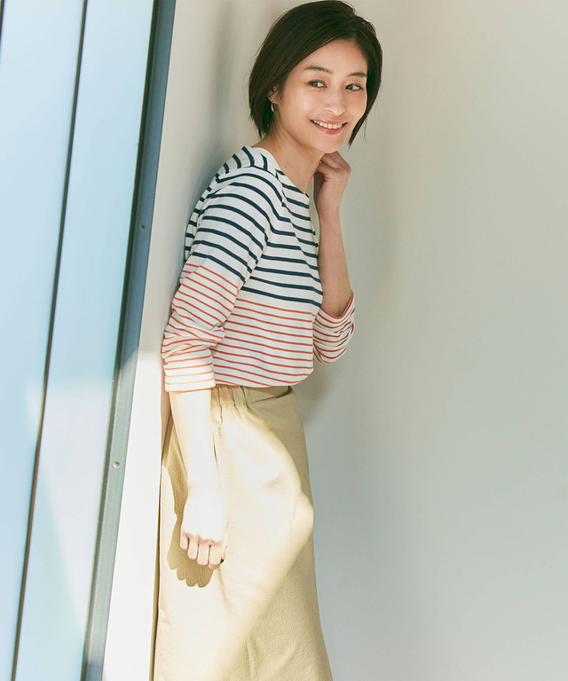 鹿の子 ボーダー Tシャツ【UV加工】