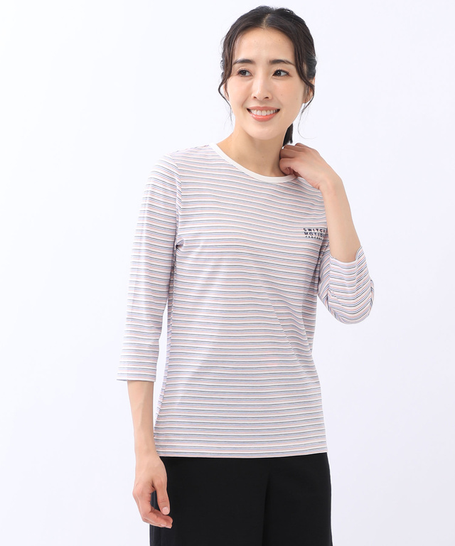 天竺 ボーダー Tシャツ【UV加工】