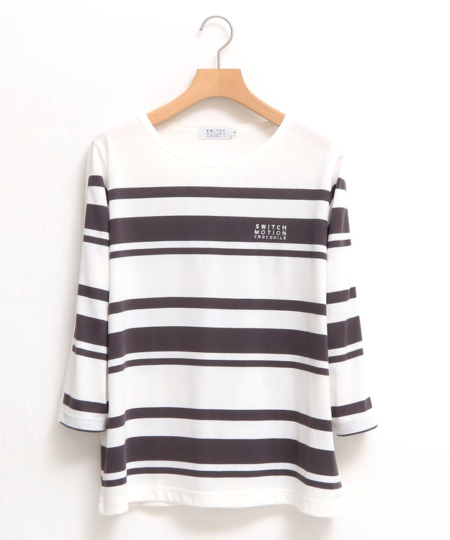 袖ボタン ボートネック Tシャツ【吸汗速乾】