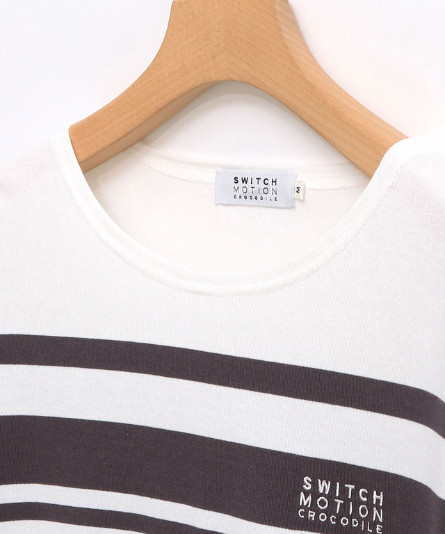 袖ボタン ボートネック Tシャツ【吸汗速乾】
