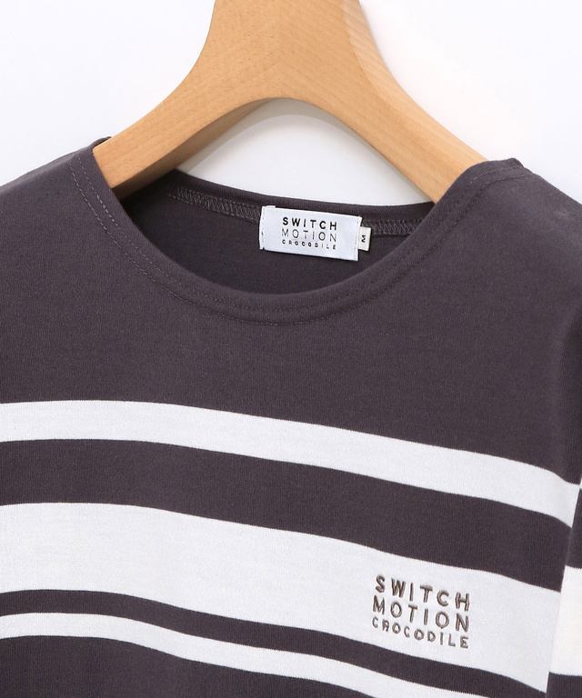袖ボタン ボートネック Tシャツ【吸汗速乾】