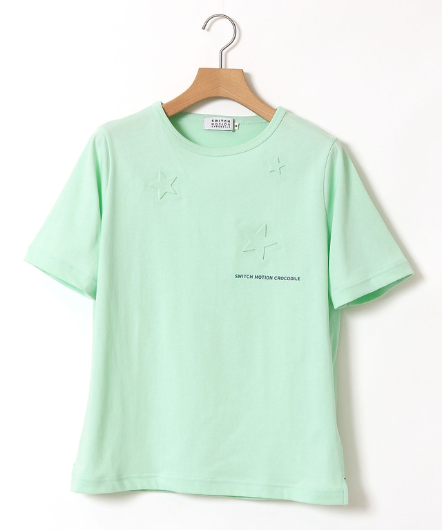 レディース エンボス スターモチーフ Tシャツ通販 [2002-33225 