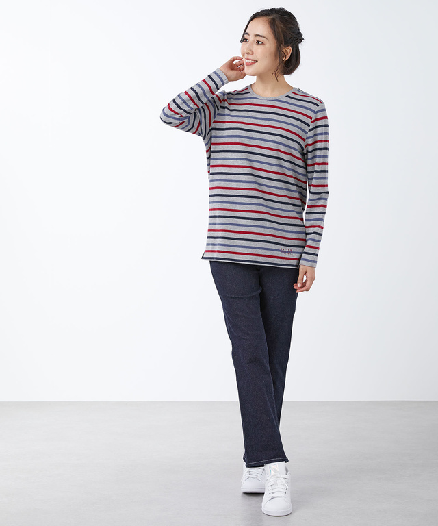 レディース ミニワッフル マルチボーダー Tシャツ通販 [2002-35214 ...