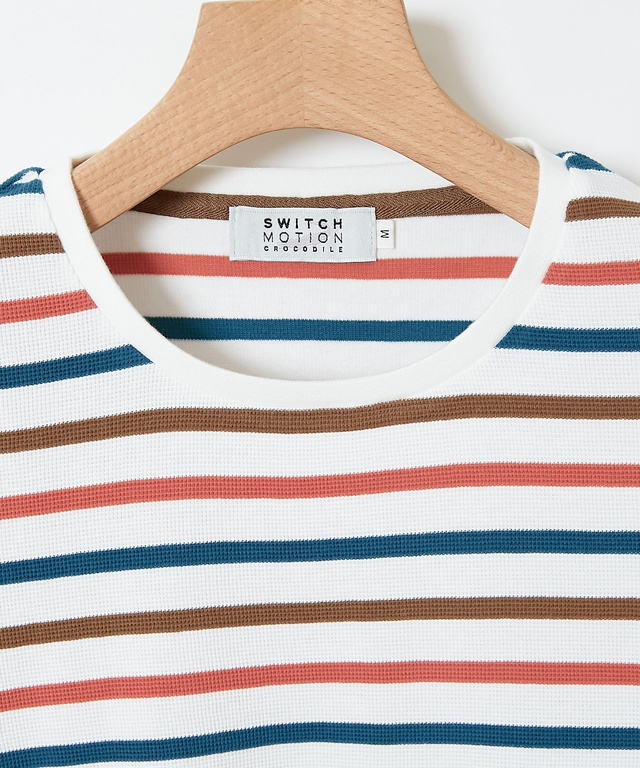 レディース ミニワッフル マルチボーダー Tシャツ通販 [2002-35214 ...