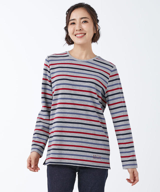 レディース ミニワッフル マルチボーダー Tシャツ通販 [2002-35214 ...