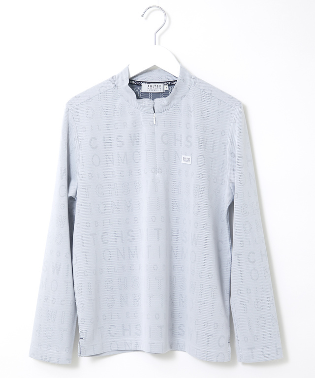 メッシュロゴ ジャカード ハーフジップ カットソー