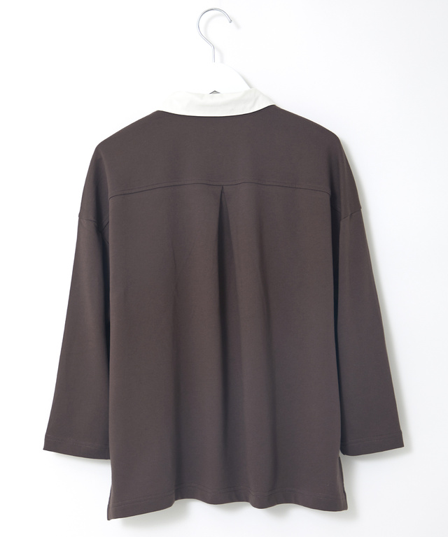 コットンインレー 襟布帛 ポロシャツ