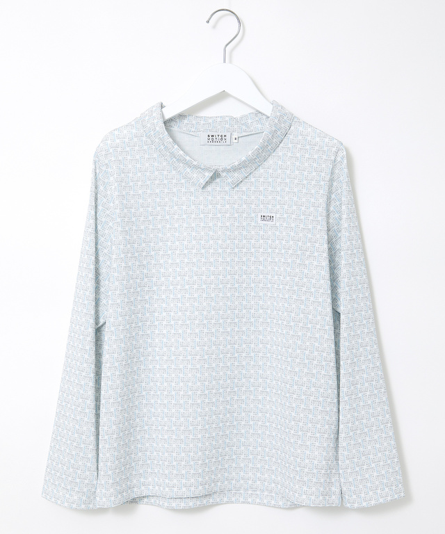 ロゴプリント ハイネック カットソー