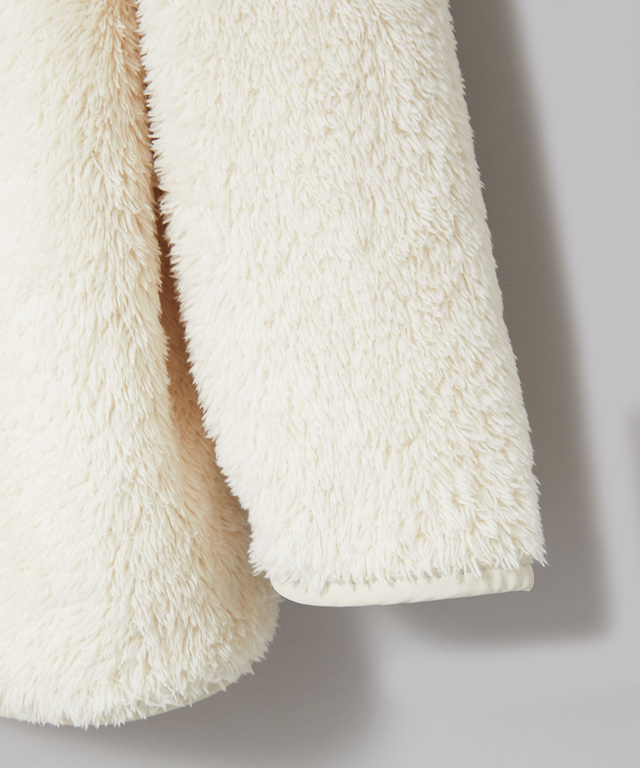 フリース クルーネック カーディガン