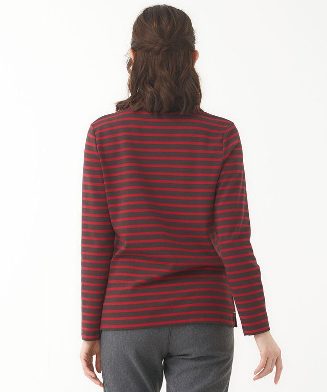 ボーダー タートルネック カットソー