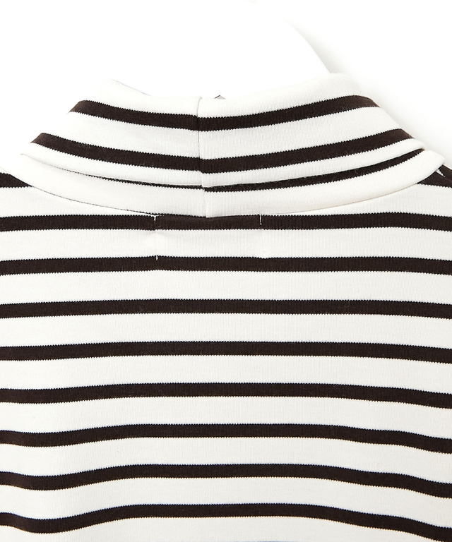 ボーダー タートルネック カットソー