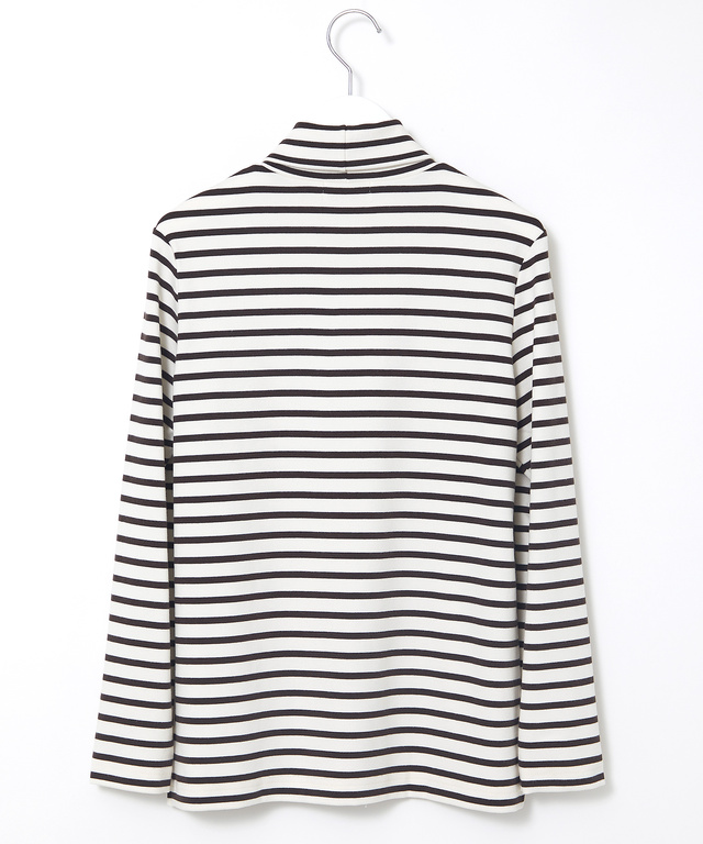 ボーダー タートルネック カットソー