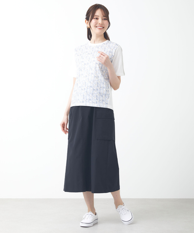 モノグラム プリント Tシャツ【吸汗速乾】