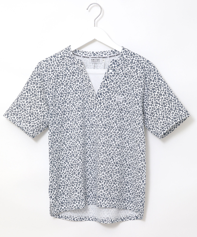 小花柄 レイヤード風 Tシャツ