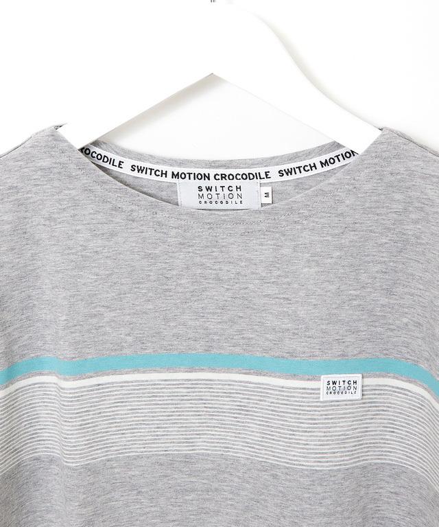 スノーコットン パネルボーダー Tシャツ【接触冷感】