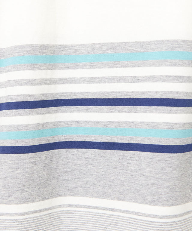 スノーコットン パネルボーダー Tシャツ【接触冷感】
