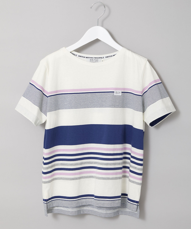 スノーコットン パネルボーダー Tシャツ【接触冷感】