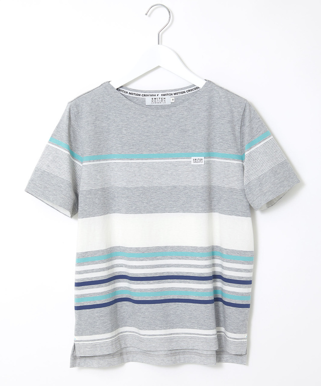 スノーコットン パネルボーダー Tシャツ【接触冷感】
