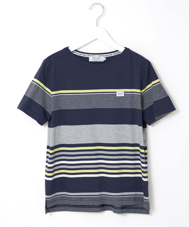 スノーコットン パネルボーダー Tシャツ【接触冷感】