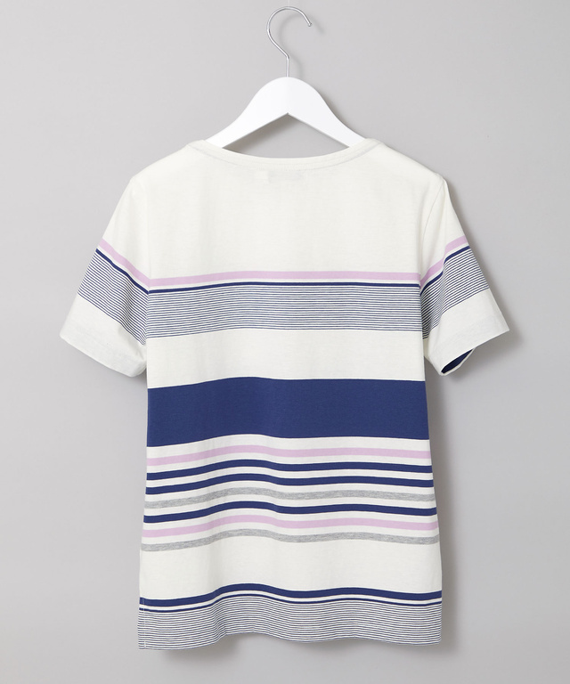 スノーコットン パネルボーダー Tシャツ【接触冷感】