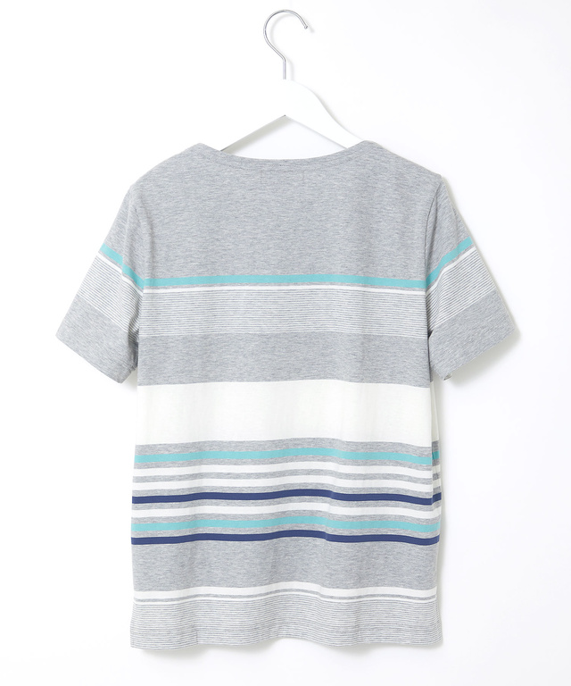スノーコットン パネルボーダー Tシャツ【接触冷感】