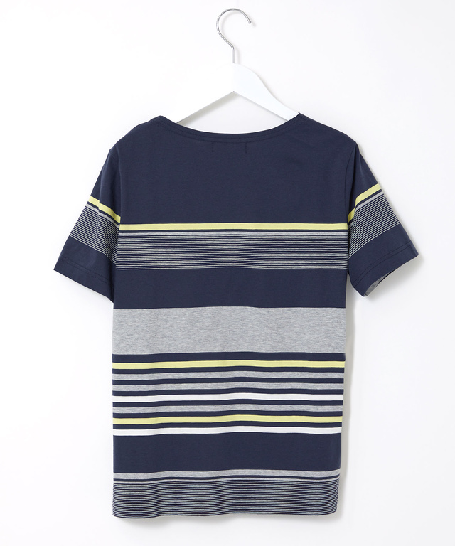 スノーコットン パネルボーダー Tシャツ【接触冷感】