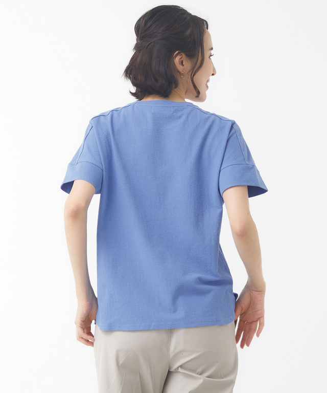 無地 切り替え クルーネック Tシャツ