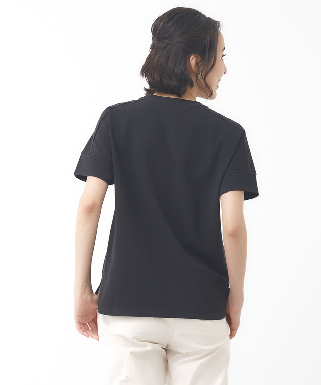 無地 切り替え クルーネック Tシャツ