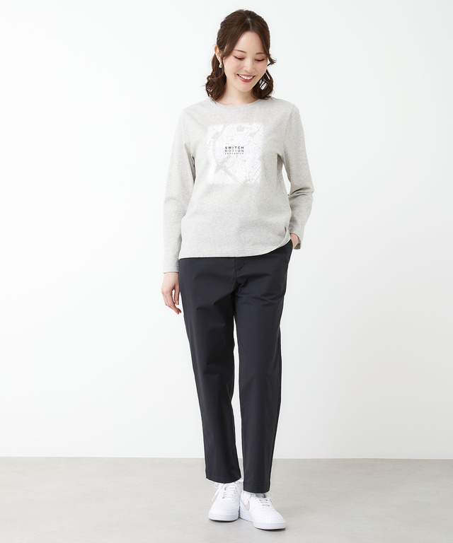 マップ柄プリント 長袖 Tシャツ