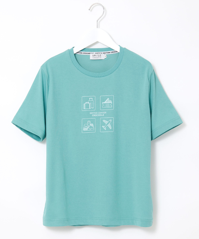 アイコンプリント クルーネック Tシャツ【吸汗速乾】