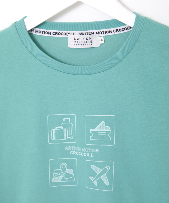 アイコンプリント クルーネック Tシャツ【吸汗速乾】