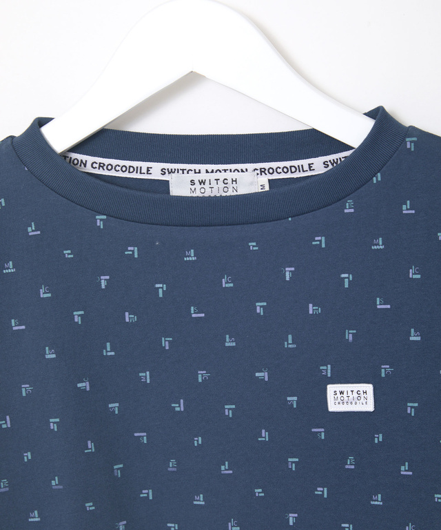 幾何学プリント 7分袖 Tシャツ【吸汗速乾】