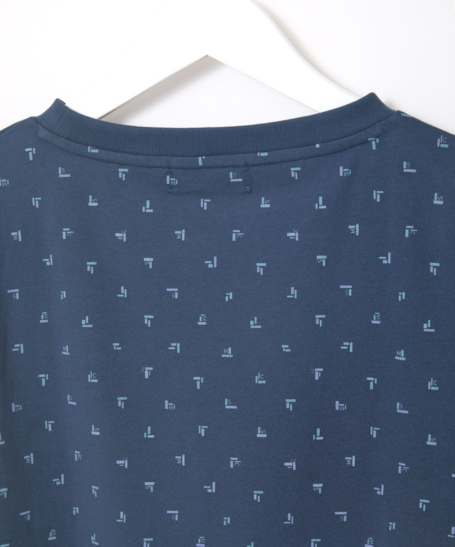幾何学プリント 7分袖 Tシャツ【吸汗速乾】
