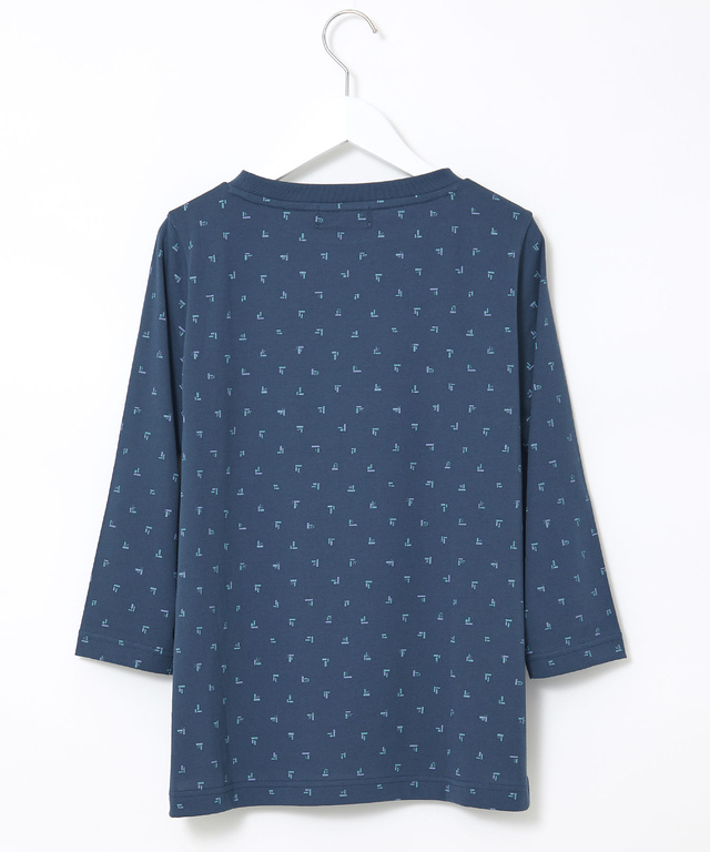 幾何学プリント 7分袖 Tシャツ【吸汗速乾】