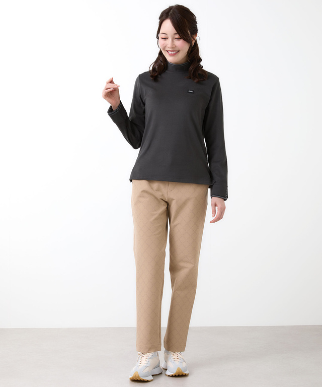 天竺 ハイネック デザインカットソー