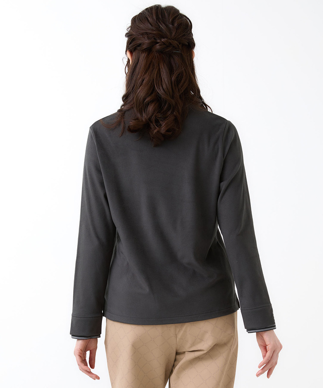 天竺 ハイネック デザインカットソー