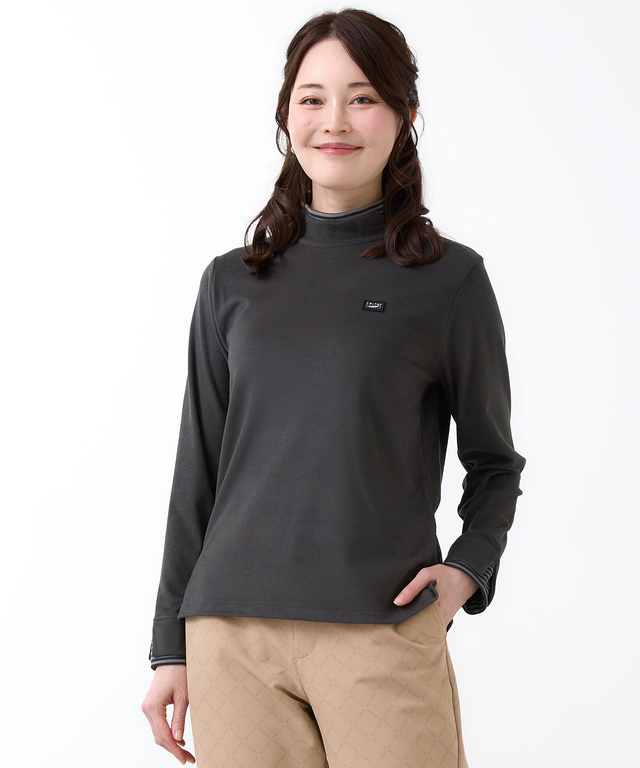 天竺 ハイネック デザインカットソー