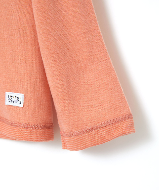 リブボーダー ハイネック カットソー